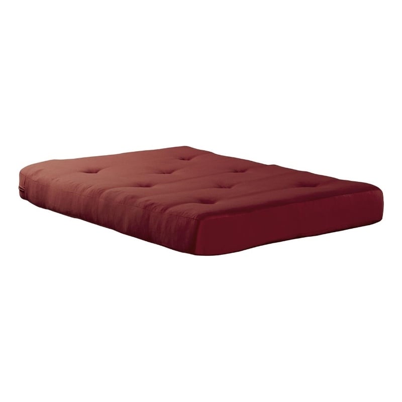 DHP Value 6 Inch Full Size Polyester Futon Mattress in Red