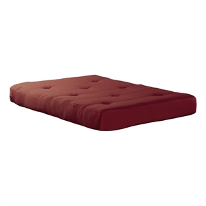 DHP Value 6 Inch Full Size Polyester Futon Mattress in Red