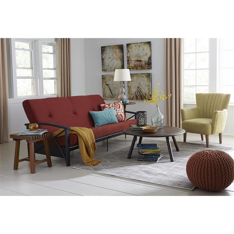 DHP Value 6 Inch Full Size Polyester Futon Mattress in Red