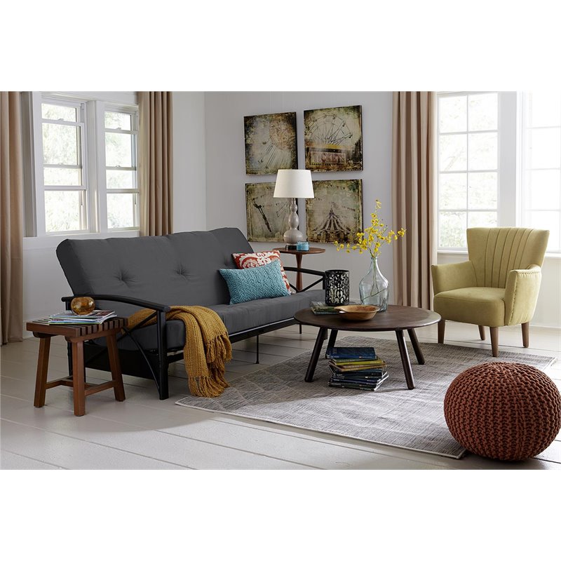 DHP Value 6 Inch Full Size Polyester Futon Mattress in Gray