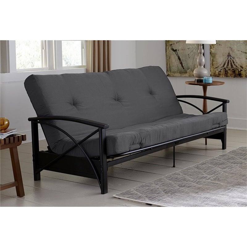 DHP Value 6 Inch Full Size Polyester Futon Mattress in Gray
