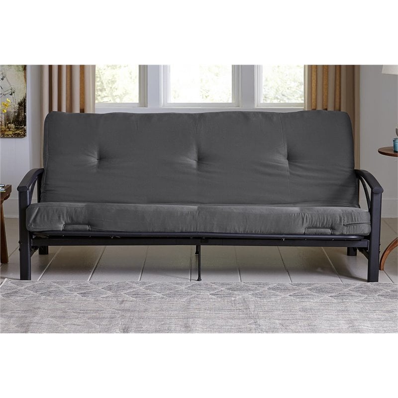 DHP Value 6 Inch Full Size Polyester Futon Mattress in Gray