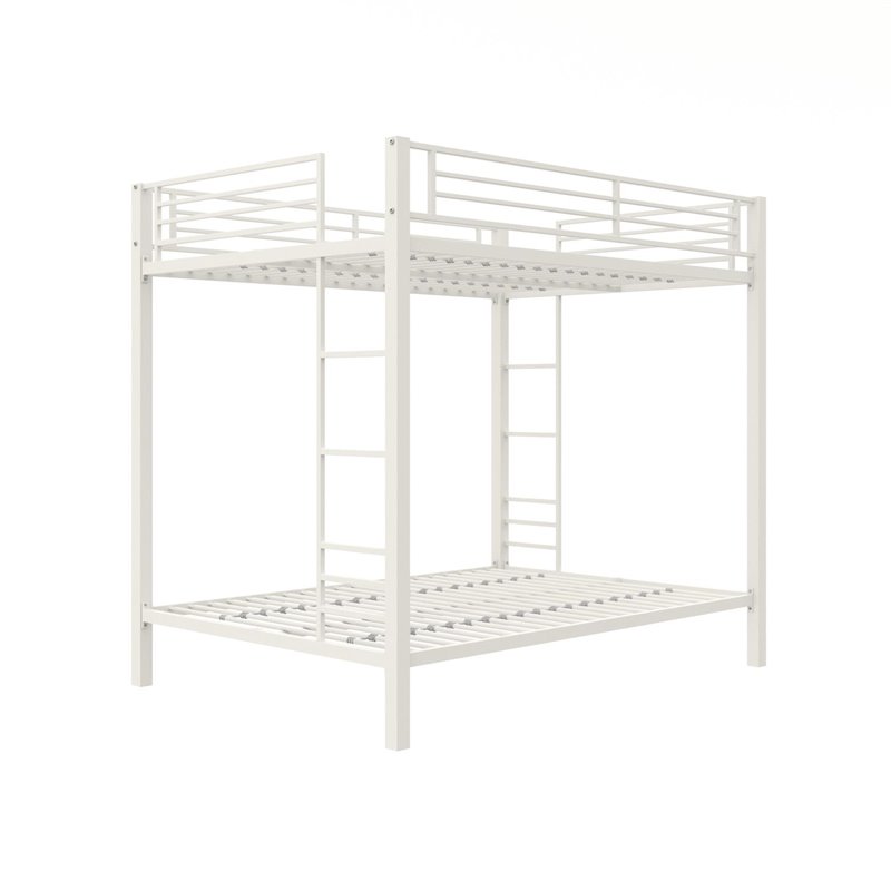 DHP Full over Full Metal Bunk Bed with Ladder in White Cymax Business