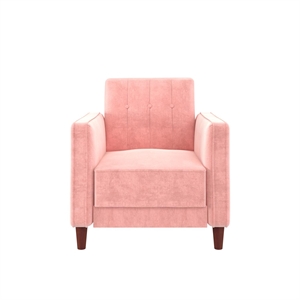 dhp ivana tufted accent chair in pink velvet