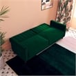 DHP Ivana Mid-Century Wood Tufted Transitional Futon in Green Velvet