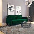 DHP Ivana Mid-Century Wood Tufted Transitional Futon in Green Velvet