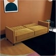 DHP Ivana Mid-Century Wood Tufted Transitional Velvet Futon in Mustard Yellow