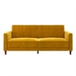 DHP Ivana Mid-Century Wood Tufted Transitional Velvet Futon in Mustard Yellow