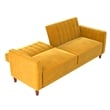 DHP Ivana Mid-Century Wood Tufted Transitional Velvet Futon in Mustard Yellow