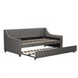 Novogratz Her Majesty Daybed and Trundle in Gray Linen
