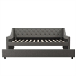 Novogratz Her Majesty Daybed and Trundle in Gray Linen