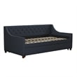 Novogratz Her Majesty Daybed and Trundle in Blue Linen