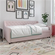 Novogratz Her Majesty Daybed and Trundle in Pink Linen