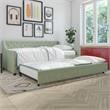 Novogratz Her Majesty Daybed and Trundle in Light Green Linen