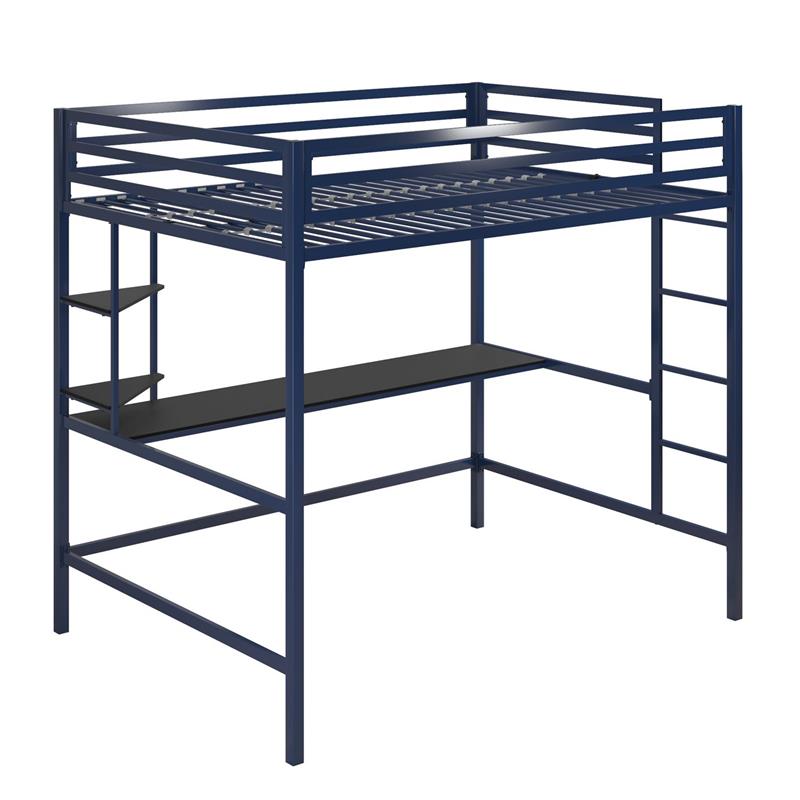 Novogratz Maxwell Metal Full Loft Bed, Novogratz Maxwell Metal Twin Loft Bed With Desk Shelves