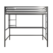Novogratz Maxwell Metal Full Loft Bed with Desk in White