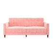 DHP Ivana Tufted Transitional Futon in Pink Velvet