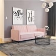 DHP Ivana Tufted Transitional Futon in Pink Velvet