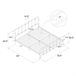 LikeHome Lida Farmhouse King Metal Bed with Storage in Gray
