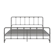 LikeHome Lida Farmhouse King Metal Bed with Storage in Gray