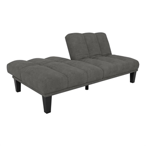 dhp hamilton upholstered convertible futon in grey