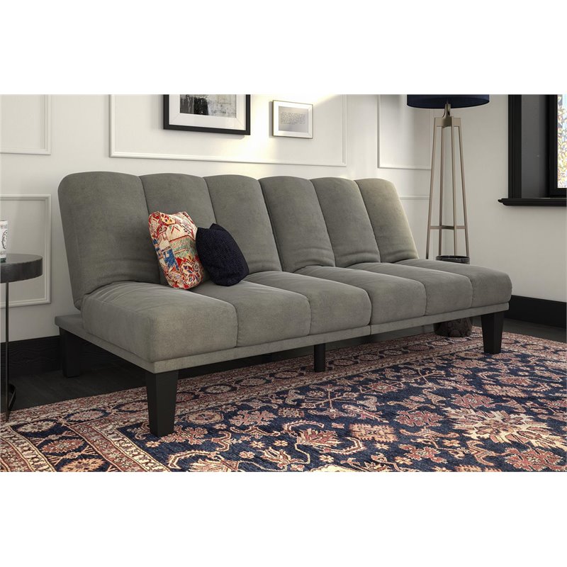 DHP Hamilton Upholstered Convertible Futon in Grey 2161419