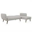 Novogratz Brittany Sectional Futon Sofa in Light Gray