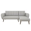 Novogratz Brittany Sectional Futon Sofa in Light Gray