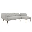Novogratz Brittany Sectional Futon Sofa in Light Gray