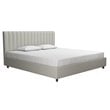 Novogratz Brittany Upholstered Bed in King in Light Grey Linen
