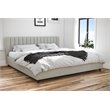 Novogratz Brittany Upholstered Bed in King in Light Grey Linen