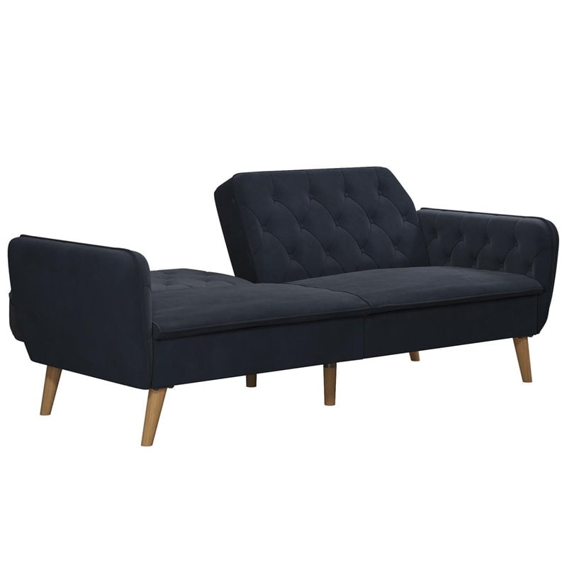 Novogratz Tallulah Memory Foam Velvet Futon in Blue