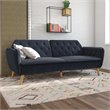 Novogratz Tallulah Memory Foam Velvet Futon in Blue
