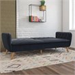 Novogratz Tallulah Memory Foam Velvet Futon in Blue