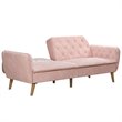 Novogratz Tallulah Memory Foam Futon in Convertible Couch in Pink Velvet