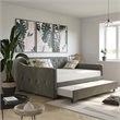 Novogratz Vintage Engineered Wood Gray Full Daybed and Twin Trundle Set