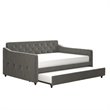 Novogratz Vintage Engineered Wood Gray Full Daybed and Twin Trundle Set