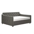 Novogratz Vintage Engineered Wood Gray Full Daybed and Twin Trundle Set