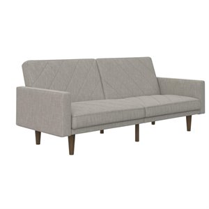 dhp paxson convertible futon in light grey linen