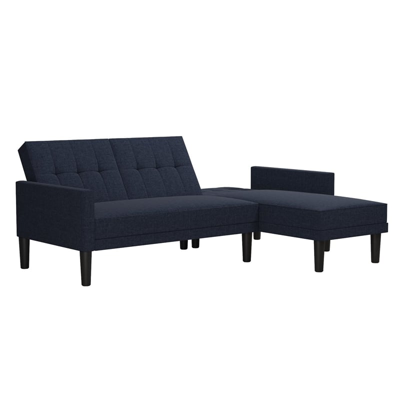 DHP Haven Small Space Sectional Sofa Futon in Blue Cymax Business