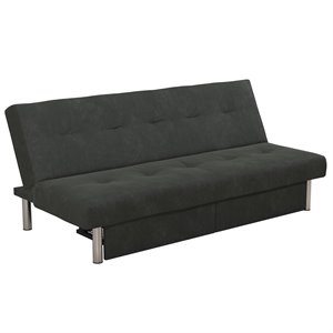 dhp sola storage futon in grey microfiber