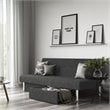 DHP Sola Storage Futon in Grey Microfiber