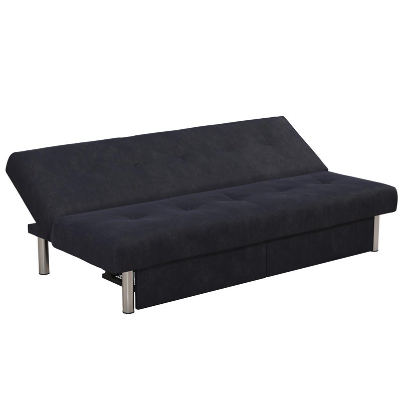 DHP Sola Storage Futon in Blue Microfiber 2037619