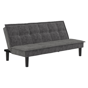 dhp oscar memory foam futon in full size sofa bed and couch in gray