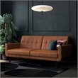 DHP Nia Modern Adjustable Faux Leather Futon Sofa Bed in Camel Tan