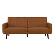DHP Nia Modern Adjustable Faux Leather Futon Sofa Bed in Camel Tan