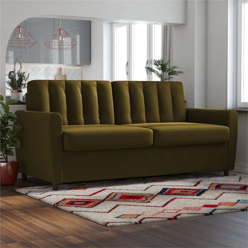 novogratz brittany queen sleeper sofa with memory foam mattress