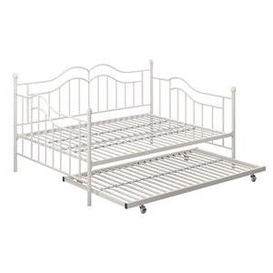 dhp tatiana metal full daybed and trundle in white