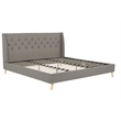 Novogratz Her Majesty King Bed in Grey Linen