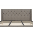Novogratz Her Majesty King Bed in Grey Linen